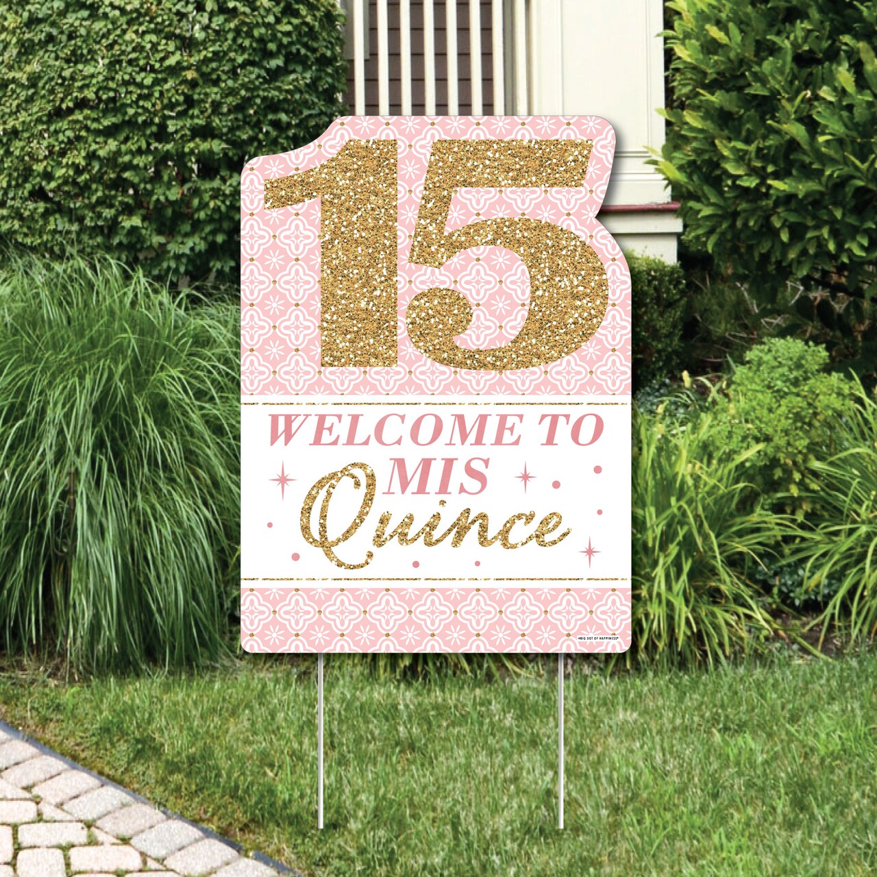Big Dot of Happiness Mis Quince Anos - Party Decorations - Quinceanera Sweet 15 Birthday Party Welcome Yard Sign